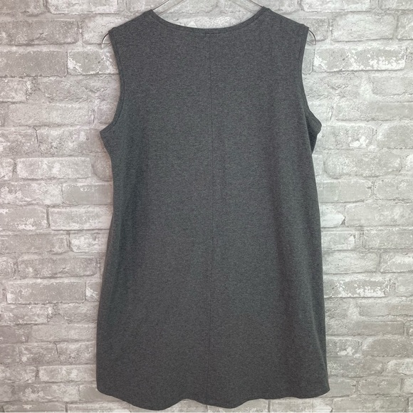 Eileen Fisher Heathered Organic Cotton Stretch Jersey Dress Size Large - Picture 5 of 7
